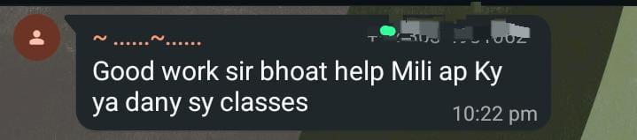 WhatsApp message from an SSR student