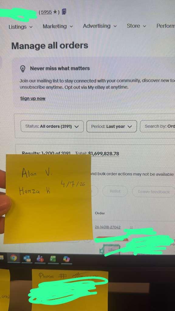 eBay Seller Hub sales dashboard from a Seller Success Room student store 6